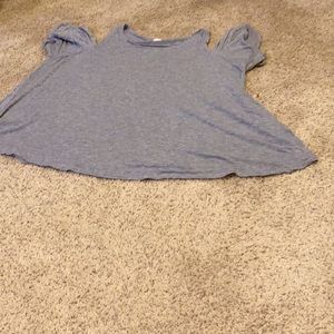 Gray Off The Shoulder Cut Out Top